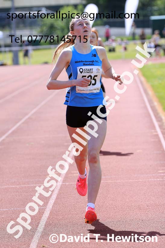 Womens Under-17s 800 metres, 2024 North Eastern Track and Field Champs., Middlesbrough.  Photo: David T. Hewitson/Sports for All Pics